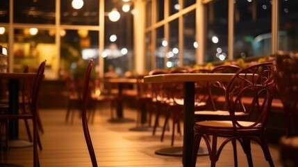 Abstract background of a blurred cafe or restaurant