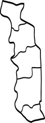 doodle freehand drawing of togo map.