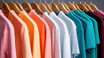 t - shirt on hangers , Generative AI	
