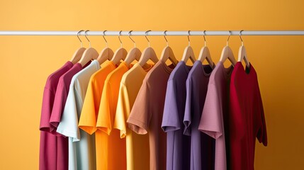 t - shirt on hangers , Generative AI	
