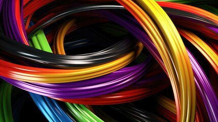 Abstract 3D colorful wires