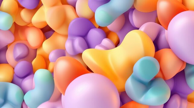 Colorful balloons and shapes background