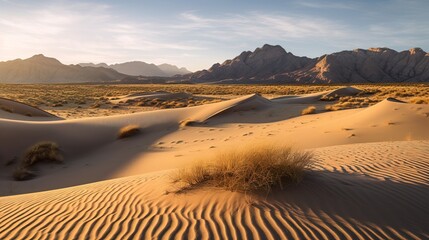 Fototapeta na wymiar Vast Arid Desert Landscape Stretching to the Horizon - Generative AI
