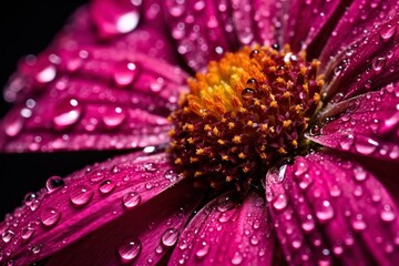 Delicate World Unfolding in Vibrant Flower's Heart - Generative AI