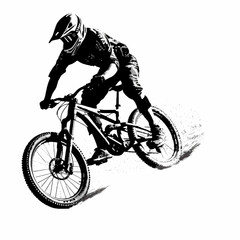 Obraz premium Mountain Biker Design. Generative AI