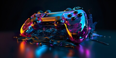 Gaming Controller, glass effect, joystick, colorfull