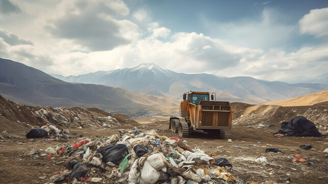 Landfills, The Toxic Legacy of Mountains of Garbage from Household Waste, Generative AI