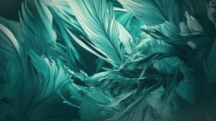 Naklejka na ściany i meble Tropical abstract background in shades of green and turquoise