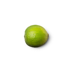 lime whole with shadow isolated on transparent background