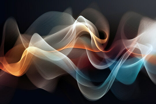 abstract background colorful waves show in darkness