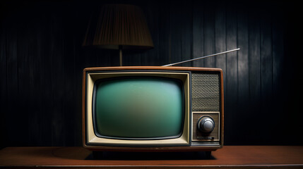 old tv set with clipping path