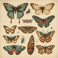 Obraz na płótnie Canvas pattern with butterflies