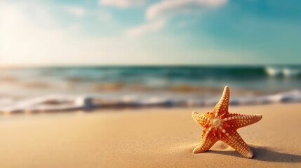 Fototapeta na wymiar Colorful starfish on a summer beach