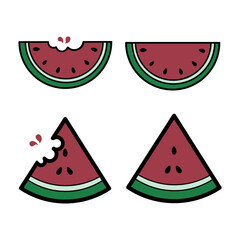 Modern watermelon icon. Hand drawn EPS Vector