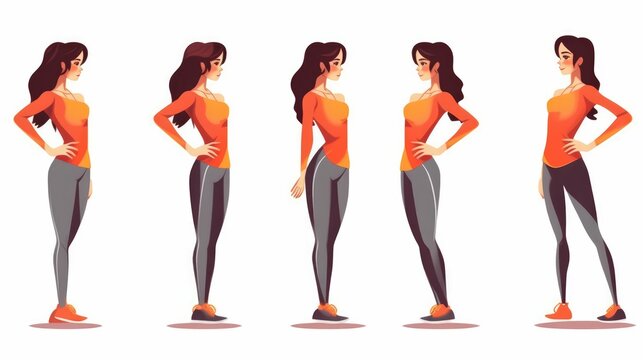 Vector illustration of a sporty woman