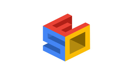 Obraz premium SEO (search engine optimization) isometric logo