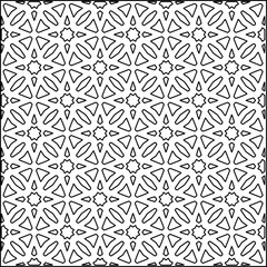 Geometric pattern of lines.  Black and white pattern for web page, textures, card, poster, fabric, textile.