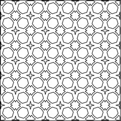 Geometric pattern of lines.  Black and white pattern for web page, textures, card, poster, fabric, textile.