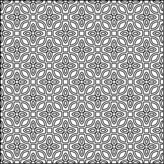 Geometric pattern of lines.  Black and white pattern for web page, textures, card, poster, fabric, textile.