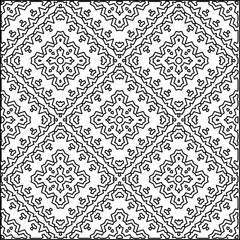 Geometric pattern of lines.  Black and white pattern for web page, textures, card, poster, fabric, textile.