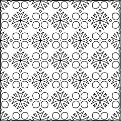 Geometric pattern of lines.  Black and white pattern for web page, textures, card, poster, fabric, textile.