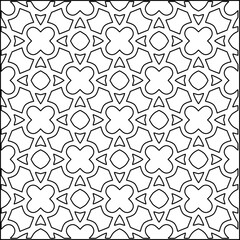 Geometric pattern of lines.  Black and white pattern for web page, textures, card, poster, fabric, textile.