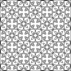 Geometric pattern of lines.  Black and white pattern for web page, textures, card, poster, fabric, textile.