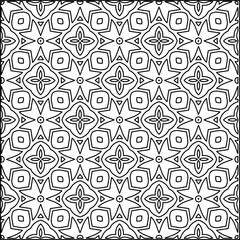 Geometric pattern of lines.  Black and white pattern for web page, textures, card, poster, fabric, textile.