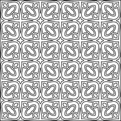 Geometric pattern of lines.  Black and white pattern for web page, textures, card, poster, fabric, textile.