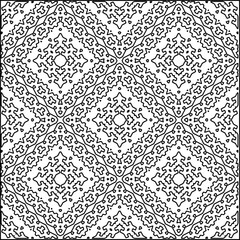 
Geometric pattern of lines.  Black and white pattern for web page, textures, card, poster, fabric, textile.
