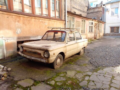 Old Soviet car ZAZ 968, small car "Zaporozhets"