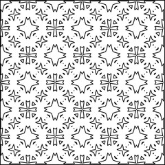 Geometric pattern of lines.  Black and white pattern for web page, textures, card, poster, fabric, textile.