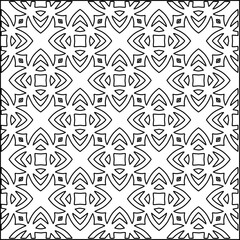 Geometric pattern of lines.  Black and white pattern for web page, textures, card, poster, fabric, textile.