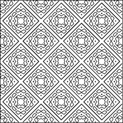 Geometric pattern of lines.  Black and white pattern for web page, textures, card, poster, fabric, textile.