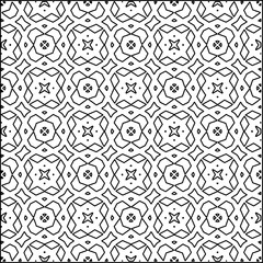 Geometric pattern of lines.  Black and white pattern for web page, textures, card, poster, fabric, textile.