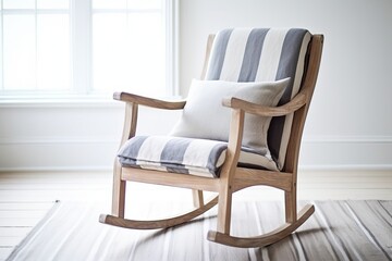 Rocking chair, Coastal style, on white background(Ai generated)