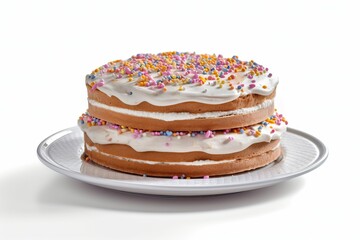 Cake, Sweet sprinkle, bakery on white background (Ai generated)