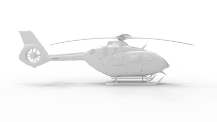 Obraz na płótnie Canvas 3D rendering of a modern helicopter isolated in empty space background.
