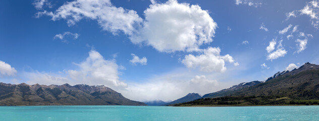 Argentina, El Calefate, scenic lakes and glacier landscapes of Patagonia National Park.