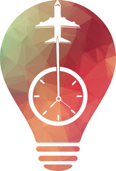 Travel Time logo designs concept vector, Plane and Timer logo symbol icon template