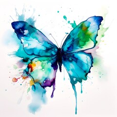 Fototapeta premium Butterfly abstract painting, generative ai