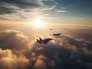 Precision and Power: Fighter Jets in Formation