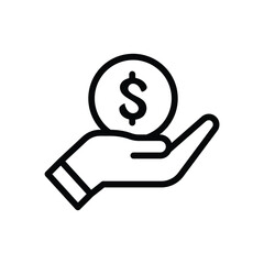 Salary Thin line icon - Real Estate - EDITABLE STROKE - EPS Vector