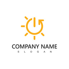 Solar Power Logo, Renewable Energy Concept Icon