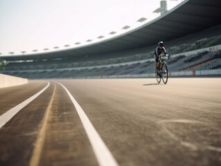 Obraz premium The Roar of the Stadium: Bike Race Finish