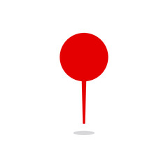 Map pin circle - red international map sign. Vector illustration