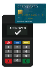 Credit card paying on POS. vector