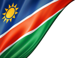 Namibian flag isolated on white banner