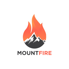 Mountain Fire Logo Template Design