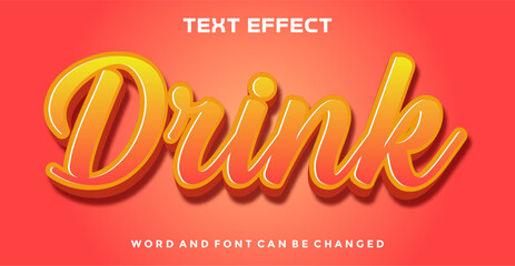 Drink editable text effect